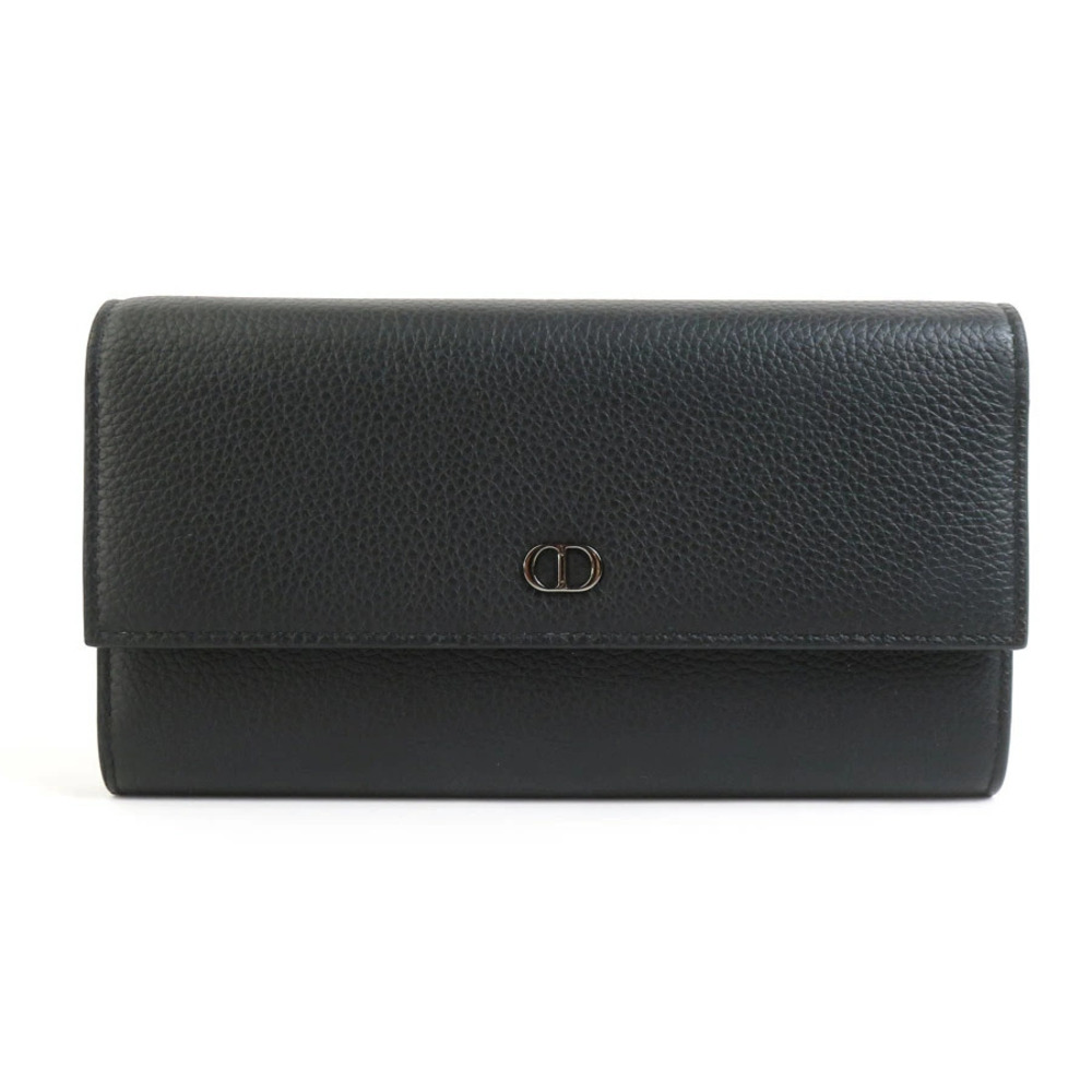 Christian Dior Leather Long Wallet Black